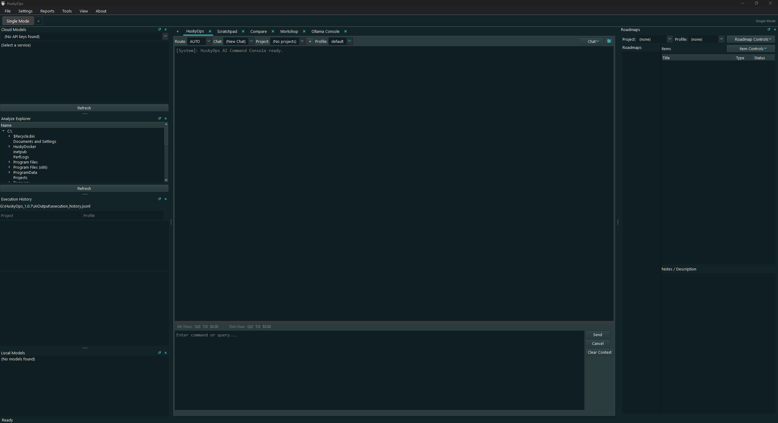 HuskyOps interface
